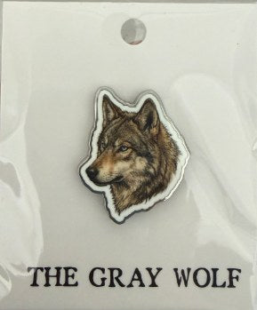 Firebird Tarot Enamel Pin - Grey Wolf
